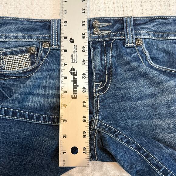 Miss Me 30 low rise bootcut embellished rhinestone jeans J1 2562 - Picture 8 of 14